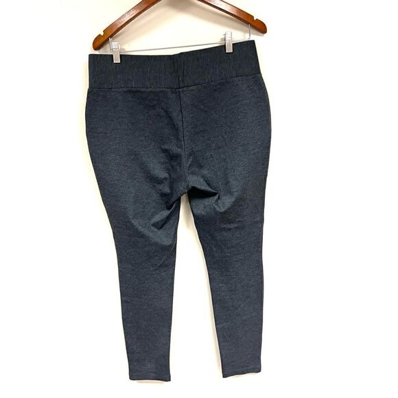 👠Tahari dark grey pull on pants with wide waistband Sz L - Picture 3 of 4